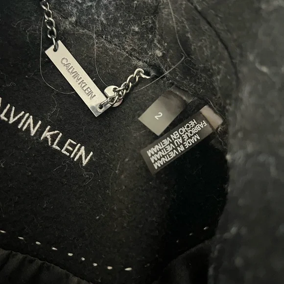 Calvin Klein Black Wool Winter Coat - Picture 8 of 15